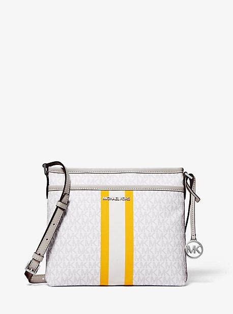 michael kors bedford small logo stripe crossbody bag|Michael Kors bedford legacy handbag.